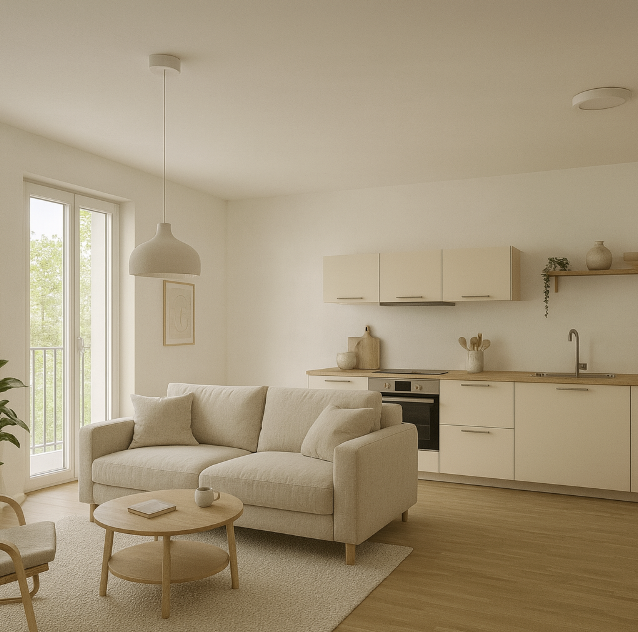 Free 2-room apartment with balcony