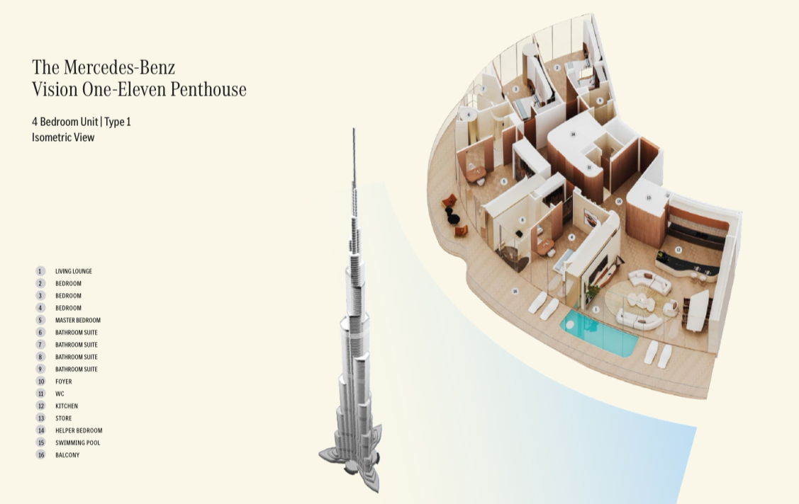 4-Bedroom Apartment – Mercedes-Benz Places, Downtown Dubai - Photo 4